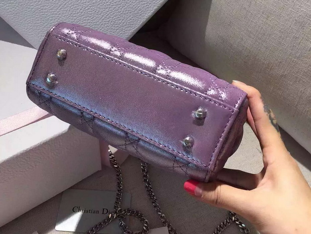 Mini Lady Dior Bag in Purple for Sale