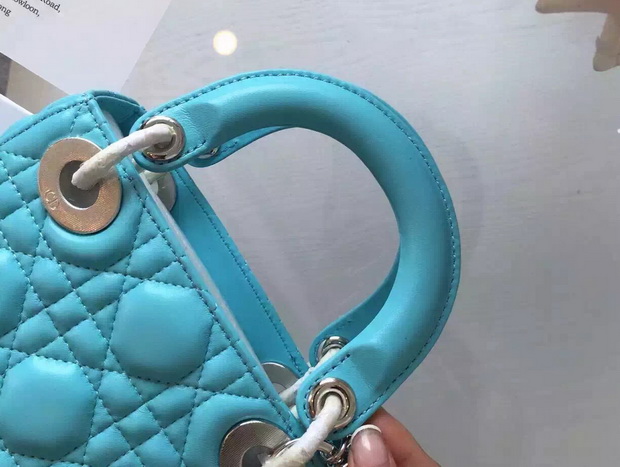 Mini Lady Dior Bag in Turquoise Lambskin for Sale