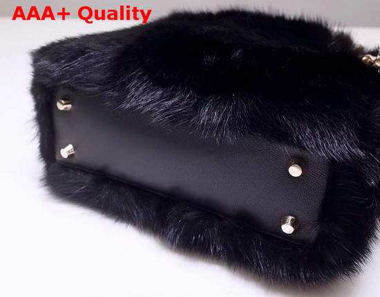 Mini Lady Dior Mink Fur Bag in Black Replica