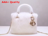 Mini Lady Dior Mink Fur Bag in White Replica