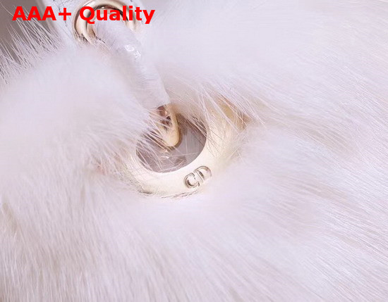 Mini Lady Dior Mink Fur Bag in White Replica