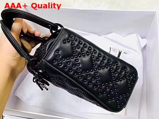 My Lady Dior Bag in Black Studded Matt Cannage Calfskin Replica