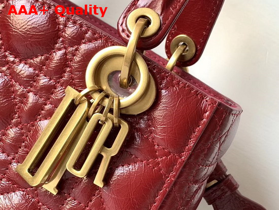 My Lady Dior Bag in Red Crinkled Cannage Calfskin Replica