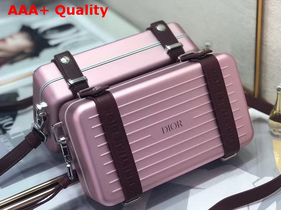 Pink Dior and Rimowa Aluminum Personal Clutch On Strap Replica