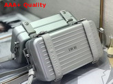 Silver Dior and Rimowa Aluminum Personal Clutch On Strap Replica