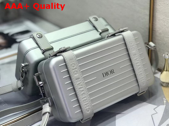 Silver Dior and Rimowa Aluminum Personal Clutch On Strap Replica