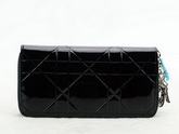 lady dior escapade wallet in black patent leather for Sale