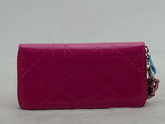 lady dior escapade wallet in fuchsia patent leather for Sale