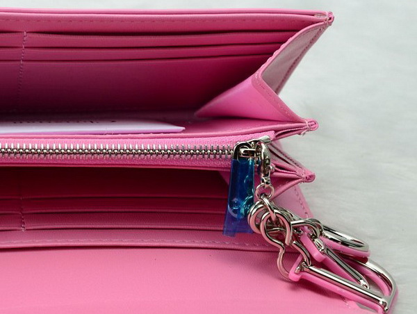 miss dior decouverte wallet in pink patent leather for Sale