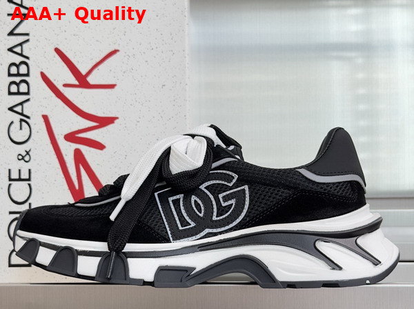 DG Country Road Nylon and Leather Sneakers Multicolor Black and White Replica
