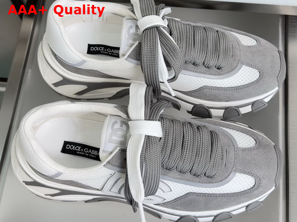 DG Country Road Nylon and Leather Sneakers Multicolor White and Grey Replica