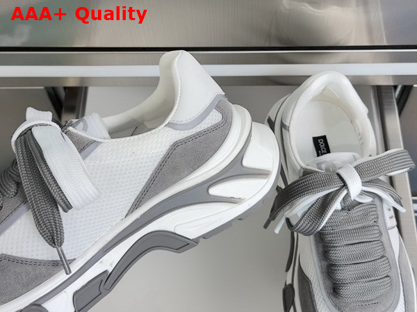 DG Country Road Nylon and Leather Sneakers Multicolor White and Grey Replica