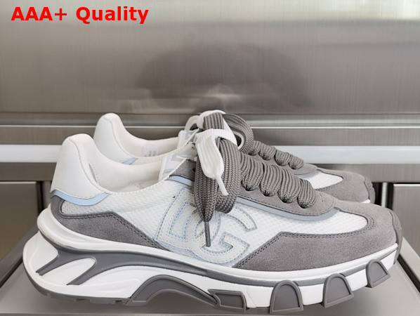 DG Country Road Nylon and Leather Sneakers Multicolor White and Grey Replica