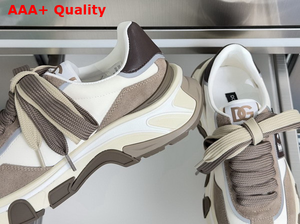 DG Country Road Sneakers in Fabric and Calfskin White and Beige Replica
