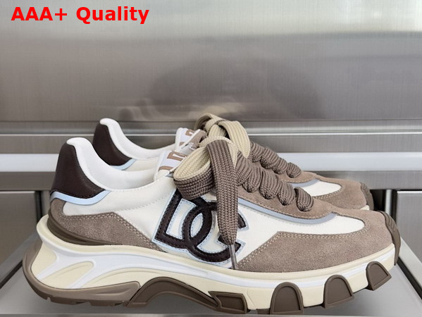 DG Country Road Sneakers in Fabric and Calfskin White and Beige Replica