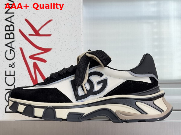 DG Country Road Sneakers in Fabric and Calfskin White and Black Replica