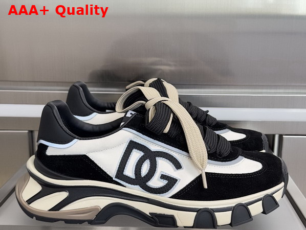 DG Country Road Sneakers in Fabric and Calfskin White and Black Replica