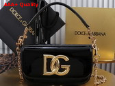 Dolce Gabbana 35 Crossbody Bag in Black Patent Calfskin Replica