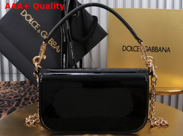 Dolce Gabbana 35 Crossbody Bag in Black Patent Calfskin Replica