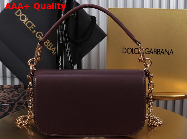 Dolce Gabbana 35 Crossbody Bag in Bordeaux Calfskin Replica