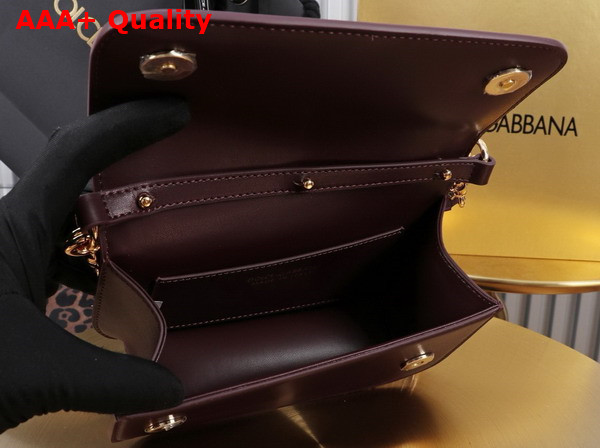 Dolce Gabbana 35 Crossbody Bag in Bordeaux Calfskin Replica