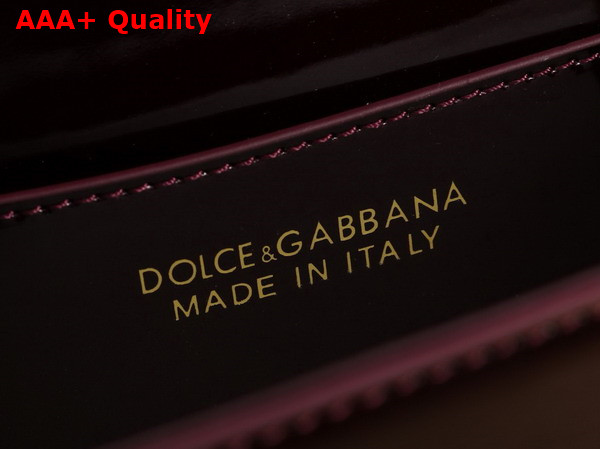 Dolce Gabbana 35 Crossbody Bag in Bordeaux Patent Calfskin Replica