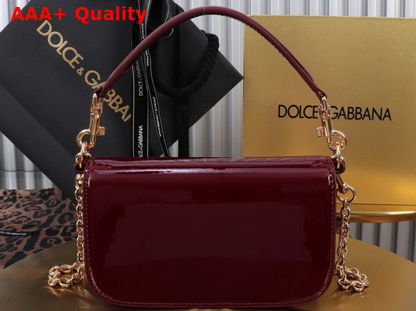 Dolce Gabbana 35 Crossbody Bag in Dark Red Patent Calfskin Replica