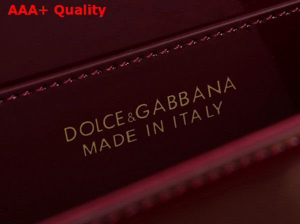 Dolce Gabbana 35 Crossbody Bag in Dark Red Patent Calfskin Replica