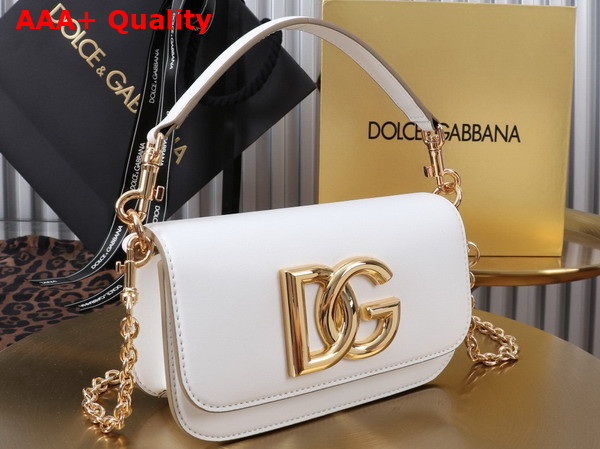 Dolce Gabbana 35 Crossbody Bag in White Calfskin Replica