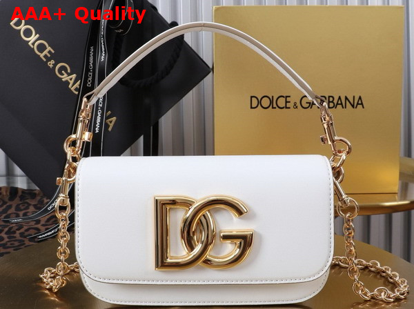 Dolce Gabbana 35 Crossbody Bag in White Calfskin Replica