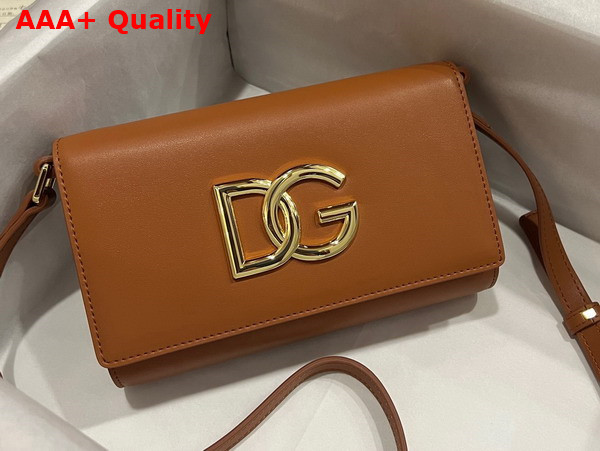 Dolce Gabbana Calfskin 3 5 Clutch Brown Replica