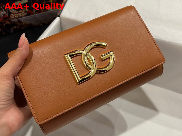 Dolce Gabbana Calfskin 3 5 Clutch Brown Replica