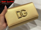 Dolce Gabbana Calfskin 3 5 Clutch Gold Replica