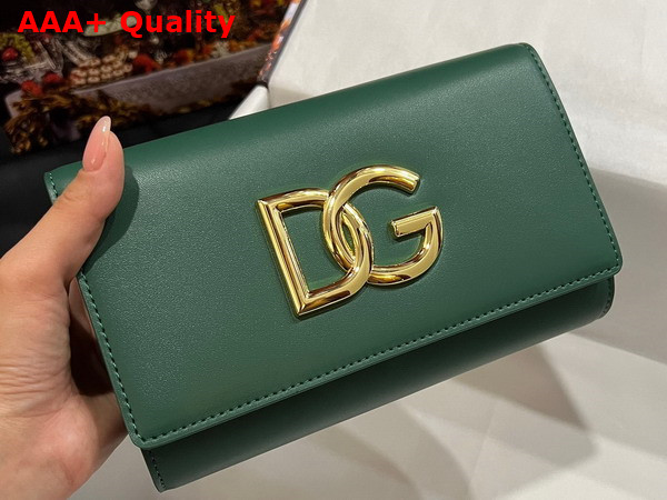 Dolce Gabbana Calfskin 3 5 Clutch Green Replica