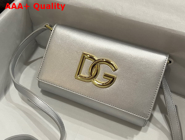 Dolce Gabbana Calfskin 3 5 Clutch Silver Replica