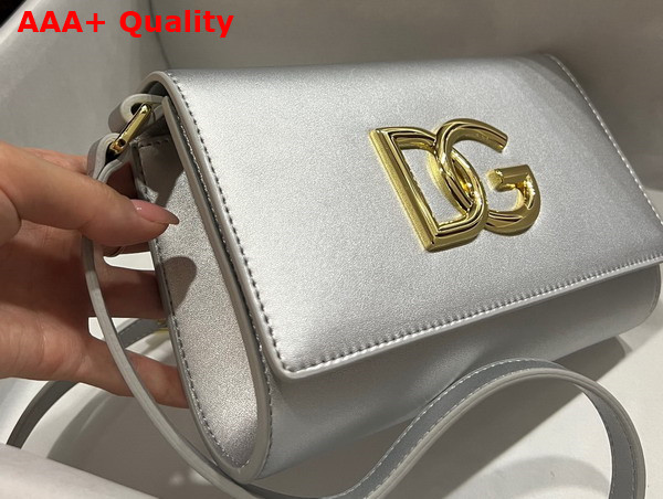Dolce Gabbana Calfskin 3 5 Clutch Silver Replica