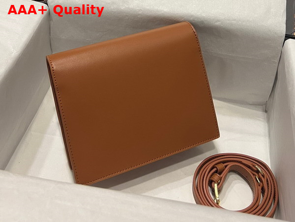 Dolce Gabbana Calfskin Crossbody Bag with Logo Brown Replica