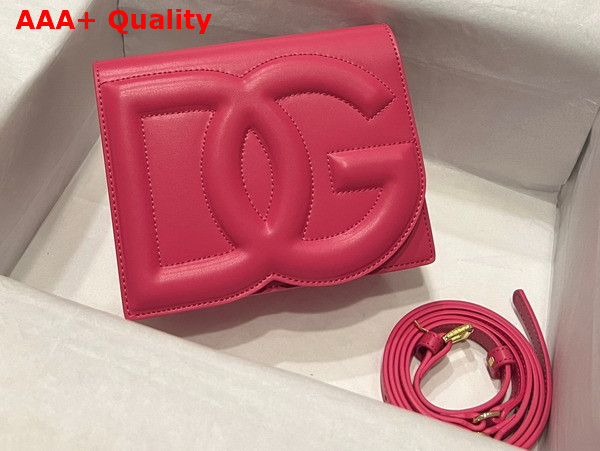 Dolce Gabbana Calfskin Crossbody Bag with Logo Lilac Replica