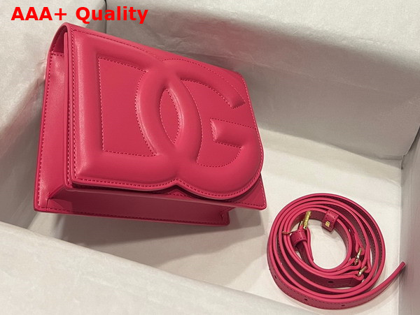Dolce Gabbana Calfskin Crossbody Bag with Logo Lilac Replica