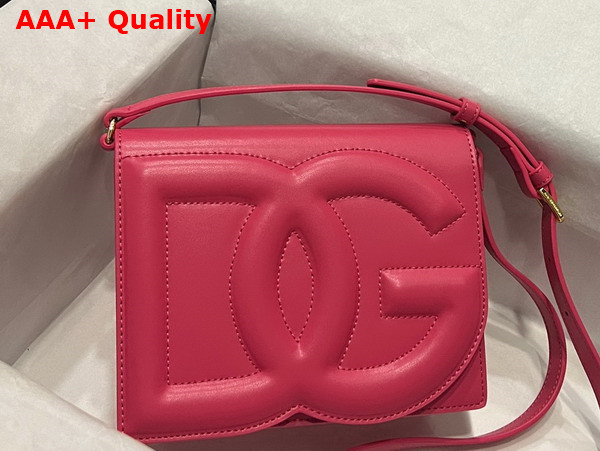Dolce Gabbana Calfskin Crossbody Bag with Logo Lilac Replica