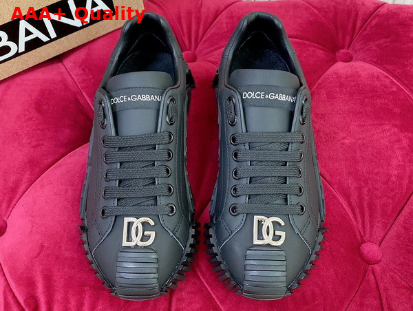 Dolce Gabbana Calfskin NS1 Sneakers with DG Logo Black Replica