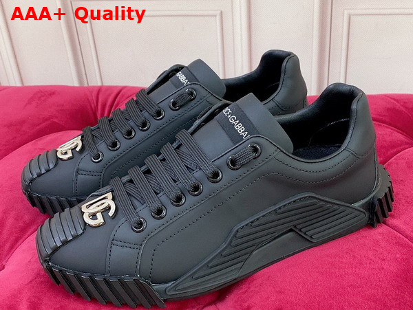 Dolce Gabbana Calfskin NS1 Sneakers with DG Logo Black Replica
