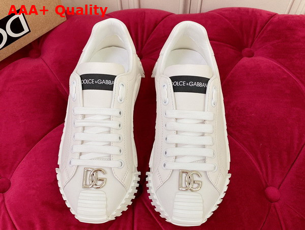 Dolce Gabbana Calfskin NS1 Sneakers with DG Logo White Replica