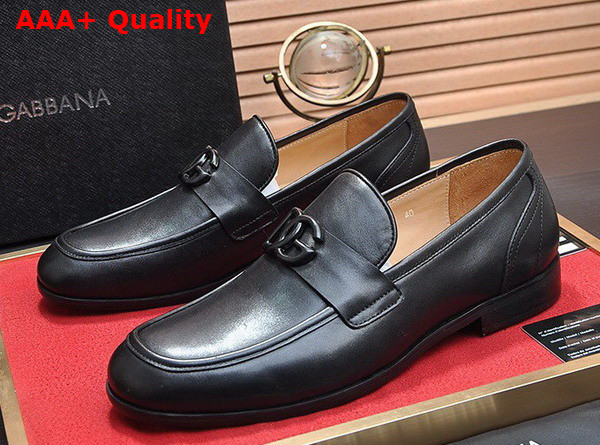 Dolce Gabbana Calfskin Slippers in Black for Men Replica