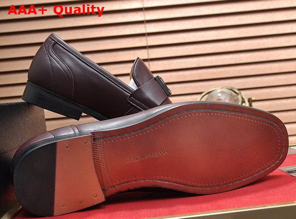 Dolce Gabbana Calfskin Slippers in Brown for Men Replica