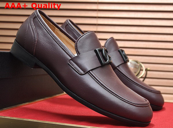 Dolce Gabbana Calfskin Slippers in Brown for Men Replica