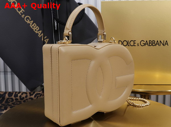 Dolce Gabbana DG Logo Bag Box Handbag in Beige Calfskin Replica