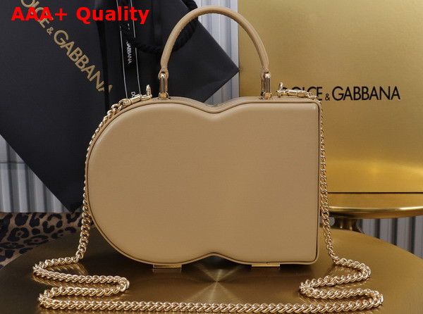 Dolce Gabbana DG Logo Bag Box Handbag in Beige Calfskin Replica