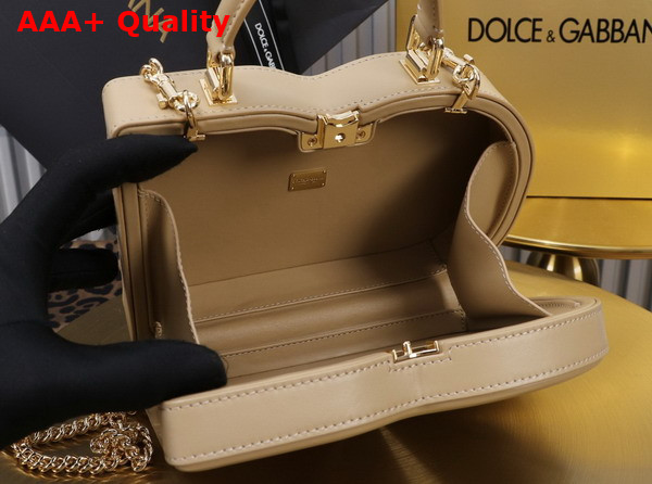 Dolce Gabbana DG Logo Bag Box Handbag in Beige Calfskin Replica
