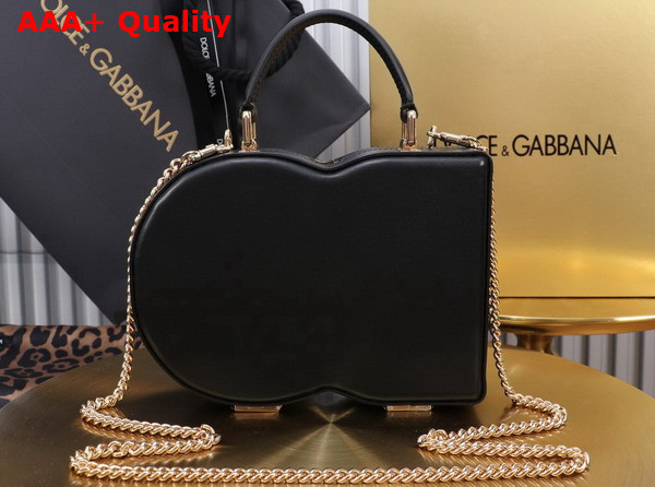 Dolce Gabbana DG Logo Bag Box Handbag in Black Calfskin Replica